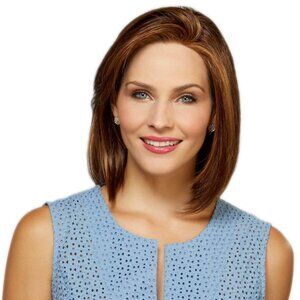HENRY MARGU Brooklyn Synthetic Lace Front 6H Chestnut Brown/Auburn hi-lites $200